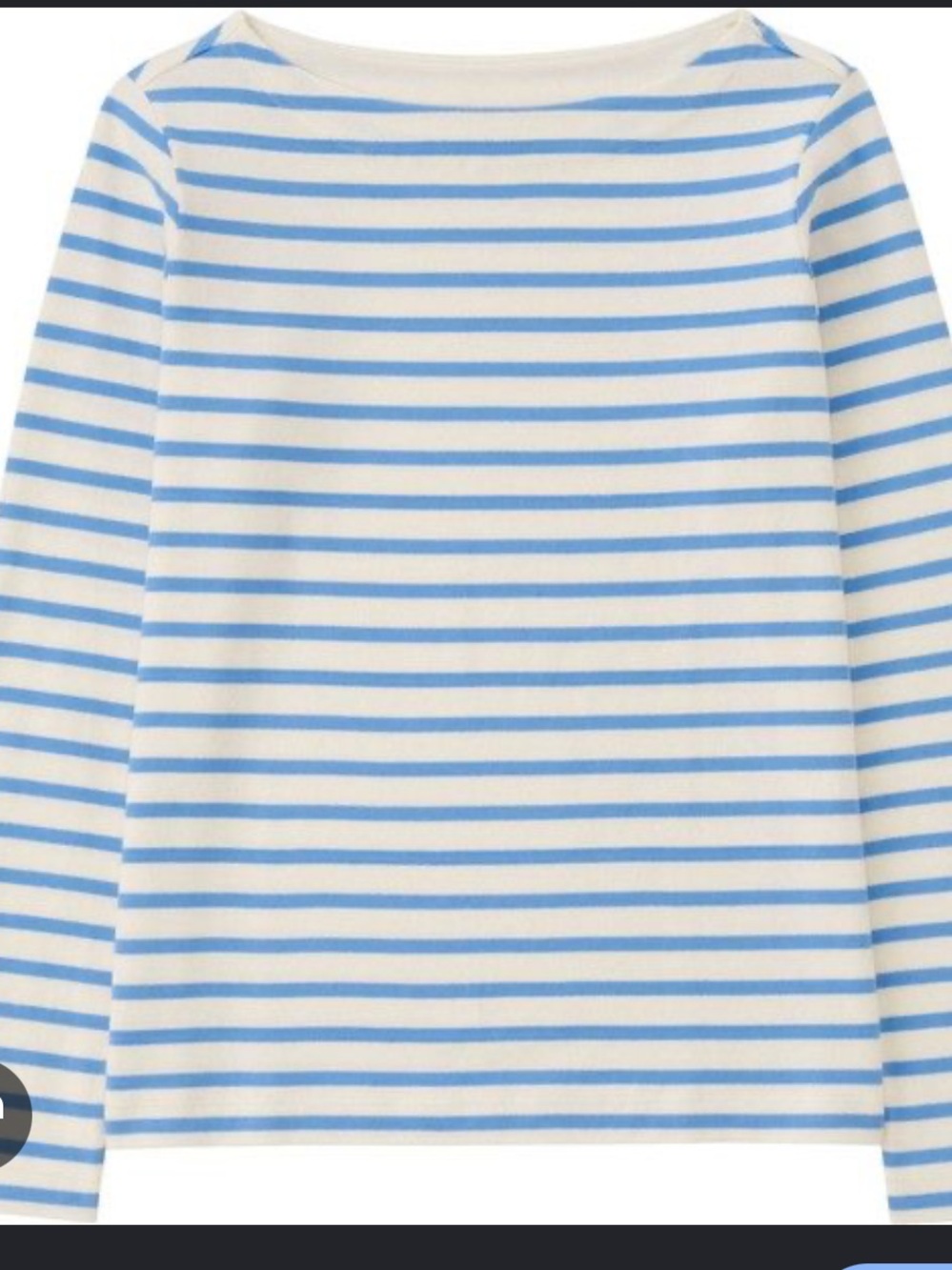 Uniqlo Striped Boatneck Long Sleeve Top - White & Blue